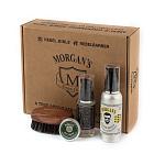 Morgans Подарочный набор для бороды: эликсир, шампунь, щетка,  глина для укладки